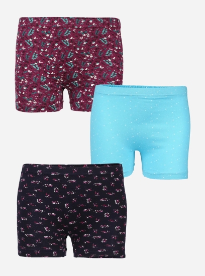 Girl Rainy - Premium printed cotton long leg panty - Pack of 3