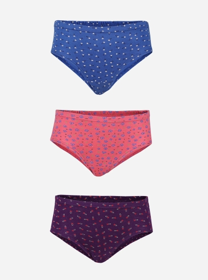 Printed inner elastic cotton panty- Pack of 3