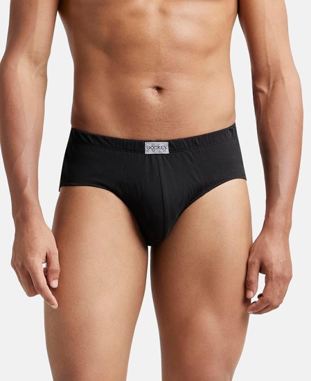 Jockey 8035 Men's Super Combed Cotton Solid Poco Brief with Ultrasoft Concealed Waistband (Pack of 3)