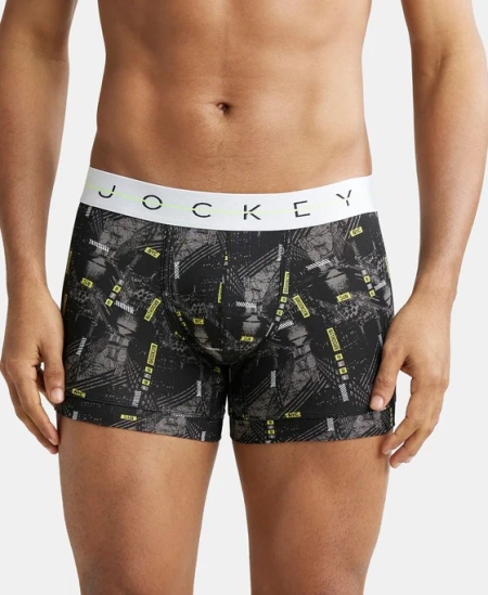 Jockey NY02 Men's Super Combed Cotton Elastane Stretch Printed Trunk with Ultrasoft Waistband (Prints May Vary)