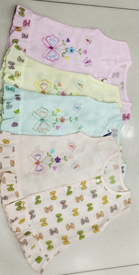 New Born Girls Jabla Front Open Button Frock