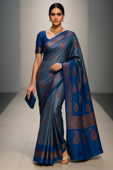 Women Copper Print Saree