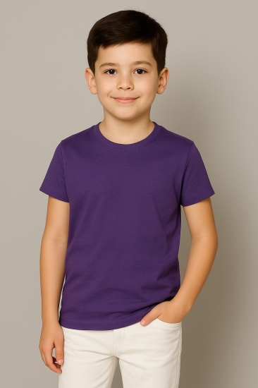 Boys Plain T-shirt - Purple