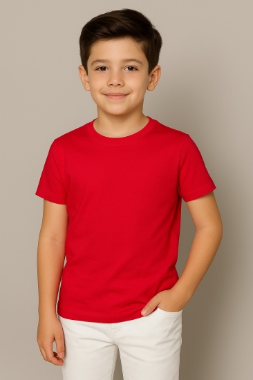 Boys Plain T-shirt - Red 