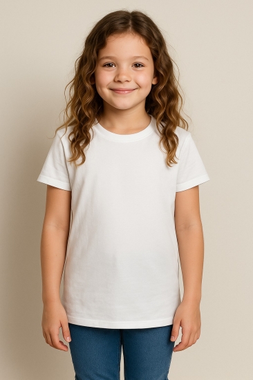 Girls Plain T-shirt - White