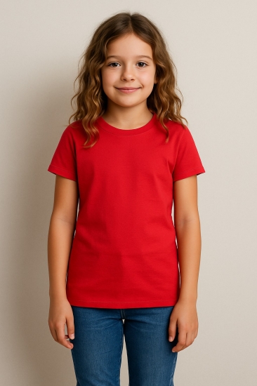 Girls Plain T-shirt - Red Girls Plain T-shirt - Red